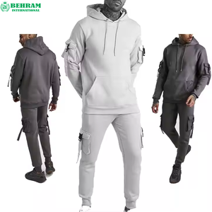 Survêtement de sport d'hiver unisexe de haute qualité, personnalisé, épais, pour la course et les loisirs, à manches longues, avec broderie effet vieilli et effet superposé - Product Image 4