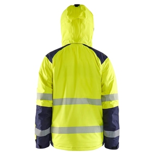 เสื้อแจ็คเก็ตทำงานฤดูหนาวแบบระบายอากาศได้ดี สีเหลืองสดใสแบบสองสี แขนยาว มีแถบสะท้อนแสง สำหรับคนงานก่อสร้าง - Product Image 6