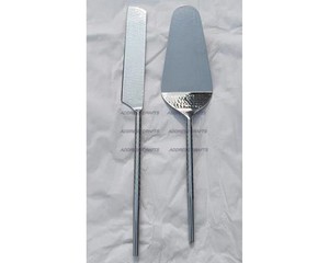 Ensemble de serveur de gâteau en acier inoxydable chaud 2 pièces avec poignée en métal conception Simple tarte en métal et couteau de serveur de gâteau outils de cuisine de cuisson - Product Image 4