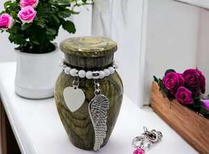 Wood Keepsake Urn High Gloss Mini Cremation Urn Aluminium <b>funeral</b> <b>supplies</b> urns for human ashes - Product Image 2