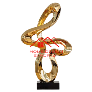 Ensemble de 3 sculptures en métal Design unique Pièce maîtresse de table noire et dorée Sculpture en métal au prix de gros - Product Image 5