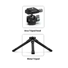 Mini <span class=keywords><strong>trépied</strong></span> en aluminium <span class=keywords><strong>avec</strong></span> tête sphérique 360 Arca Plate Cold Shoe Metal Tripod pour <span class=keywords><strong>Iphone</strong></span> Samsung Phone DSLR Camera LED Light Mic - Product Image 2