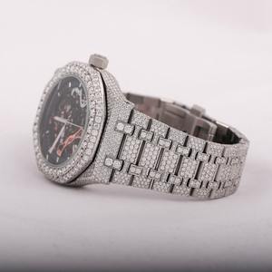 Luxury High Quality <b>Watch</b> <b>White</b> VVS Moissanite Diamond Crafted Iced Out Hip Hop Black Dial Personalized Wristwatch <b>for</b> Men <b>Women</b> - Product Image 3