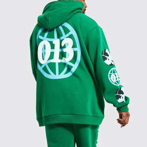 2025 invierno hombres sólido con capucha Puff impreso sudaderas con capucha de alta calidad 100% algodón manga larga personalizable sudaderas ecológicas - Product Image 2