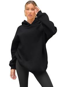 Sweat-shirts décontractés pour femmes, 100% coton, impression unie, logo sur le devant, polaire chaud et confortable, poche, streetwear d'hiver - Product Image 4