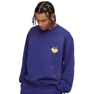 Top Deal 370gsm/430grams Unisex Custom Printed Crew Neck Sweatshirts Winter Plain Dyed Fleece Knitted Cotton Polyester Wholesale - Product Image 1