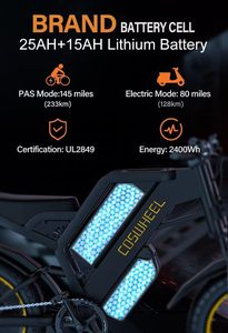 Bici elettrica da cross per ragazzi e adulti, Ebike fuoristrada 48V/60V con motore 1500W 2000W, batterie doppie 25Ah 40Ah, velocità 28 40mph - Product Image 2