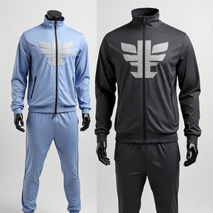 ชุดวิ่งแจ็กเก็ตซิปรูดแบบมีซิปสำหรับผู้ชายชุดวอร์มผ้าไนลอนกันลมสำหรับผู้ชายชุดวอร์มสองชิ้นจากผู้ผลิต - Product Image 2