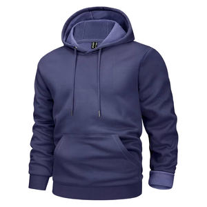 Sweat-shirt à capuche en molleton de coton surdimensionné pour hommes, sweat-shirt à capuche à épaules tombantes avec logo personnalisé, vêtements chauds d'hiver - Product Image 2