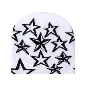 Black <b>Beanies</b> Manufacturer Custom All Over Printed Streetwear Sports <b>Beanie</b> Acrylic Skull Cap Cuffed Jacquard <b>Slouchy</b> Winter Hat - Product Image 5