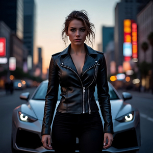 OEM venta al por mayor prendas de vestir exteriores de las mujeres Chaquetas de moto de cuero genuino | Señoras Streetwear Down Collar Chaqueta de cuero de la motocicleta - Product Image 4