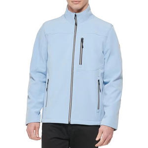 เสื้อแจ็คเก็ตซอฟต์เชลล์สำหรับผู้ชาย สีเทา เสื้อโค้ทสำหรับกิจกรรมกลางแจ้ง แคมป์ปิ้ง กันความร้อน กันน้ำ - Product Image 1