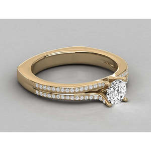 Anillo de Diamante Solitario de Oro de 14K, Joyería Elegante y Lujosa - Product Image 1
