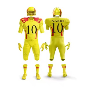 ชุดอเมริกันฟุตบอลระบายอากาศสำหรับผู้ชายโลโก้ชื่อสั้นพิมพ์ซับลิเมชันดีไซน์ล่าสุดสำหรับฝึกซ้อมการแข่งขัน - Product Image 1