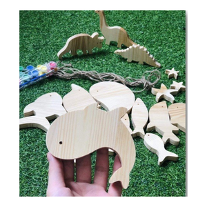 งานแขวนผนังทาสี/ไม่ทาสีงานฝีมือรูปสัตว์ทำจากไม้-ตกแต่งด้วยไม้แกะสลักปลา-งานไม้แกะสลักของตกแต่งงานฝีมือ - Product Image 1