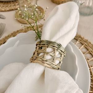 Porte-anneau en jonc de mer pour serviettes ronds de serviette en paille faits à la main décor de table à manger restaurant et hôtel - Product Image 5