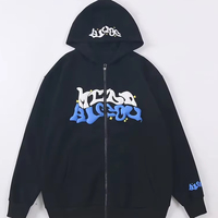 Özel %100 Pamuklu Örme Astarlı Erkekler İçin Cepli Şişirme Baskılı Kapüşonlu Sweatshirt Büyük Beden Toptan