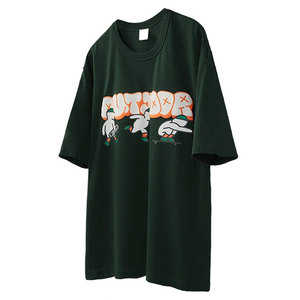 T-shirts à manches courtes de couleur unie avec impression en relief, logo personnalisé, tissu polyester/coton écologique, séchage rapide et respirant - Product Image 1