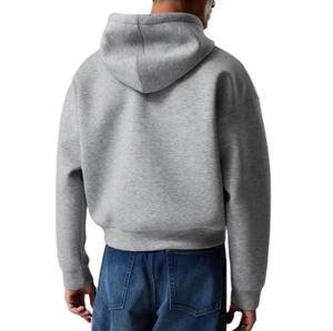 Sudadera con capucha de invierno de lujo de algodón grueso de peso pesado fabricantes de sudaderas con capucha en blanco recortada boxy de gran tamaño para hombres - Product Image 2
