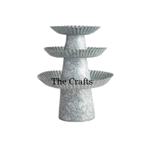 Servidor de Pastel Galvanizado de Diseño Superior, Color Blanco, Servidor de Pastel de 3 Niveles para Bodas, Compromisos y Cumpleaños - Product Image 2