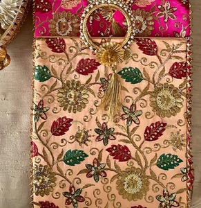 Indian/Pakistani Wedding Favor Bags Pooja Party Favor Lohri Eid Mehndi Sangeet Bulk Return Gift Bags Embroidered <b>Colourful</b> Purse - Product Image 5