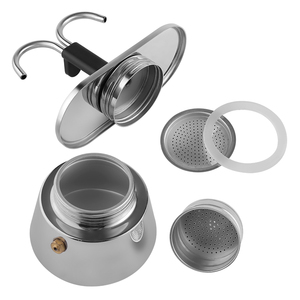 <span class=keywords><strong>Cafetera</strong></span> Moka de Acero Inoxidable de Doble Tubo para 2 Tazas, <span class=keywords><strong>Cafetera</strong></span> Espresso Italiana Engrosada 304 para Estufa, Mini <span class=keywords><strong>Cafetera</strong></span> <span class=keywords><strong>Greca</strong></span> Personalizada con MOQ Bajo - Product Image 3