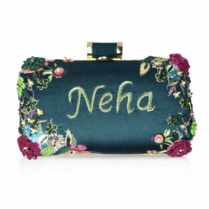 Bolso de Mano Bordado Floral Hecho a Mano con Nombre Personalizado, Bolso de Lujo para Fiesta de Noche o Boda para Mujer - Product Image 1