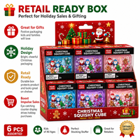 Caja de Regalo Transparente Personalizada con Cubos de Espuma Rellenos de Cuentas, Juguetes Antiestrés de Santa, Muñeco de Nieve y Reno para Navidad