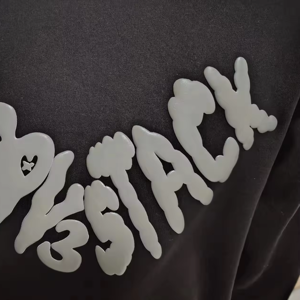 Custom Fleece Heavyweight No <b>String</b> Oversized Cotton Graphic 3D Puff Printing Cropped Hoodie Pullover Unisex Thermal Hoodies - Product Image 6