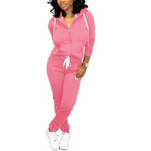 Conjunto de 2 Piezas de Chándal Extra Grande para Mujer con Logotipo Personalizado, Sudadera con Capucha Extra Grande y Pantalones de Felpa Cálidos de Algodón y Poliéster - Product Image 1