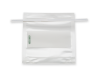 LABPLAS Sac d'échantillons stérile autoportant en stratifié thermoplastique pour échantillons liquides, étiquette blanche transparente, capacité 1000 ml, fourniture de laboratoire, 5 ans
