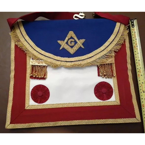 Tablier écossais maçonnique broderie à la main de haute qualité sur mesure 2025 bleu rouge blanc or brodé tabliers personnalisés - Product Image 1