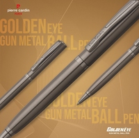Stylo à bille en métal fin 0,7 mm promotionnel Pierre Cardin Golden Eye Gun Metal Premium stylos à bille de luxe