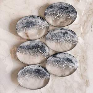 ชุดถาดรองแก้วทำด้วยมือลายดอกไม้แวววาวเสื่อสี่เหลี่ยมคุณภาพสูงเหมาะสำหรับโต๊ะกาแฟทันสมัยสำหรับบ้านสำนักงาน - Product Image 4