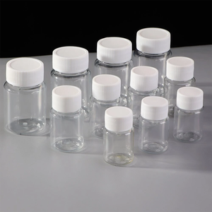 Pilules en plastique PET transparent avec bouchon à vis Poudre de capsule pharmaceutique 20ml 50ml 100ml pour emballage de laboratoire et de supplément - Product Image 1
