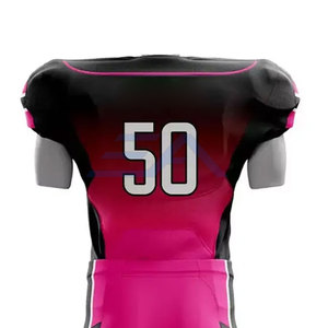 Uniforme de football américain à manches courtes de haute qualité, confortable et respirant, logo personnalisé, tissu 100% polyester, personnalisable - Product Image 5