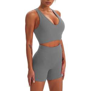 New Arrival Ladies Gym Yoga <b>Short</b> Sets Four Way Stretchable Custom Made Wholesale Comfortable Gym Sets <b>Leggings</b> - Product Image 3