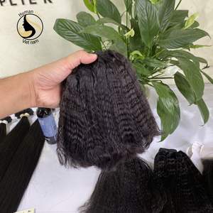 Mèches brésiliennes 100% naturelles, cheveux crépus lisses, couleur naturelle, vente en gros, haute qualité, mèches et Closure, vente en gros - Product Image 2