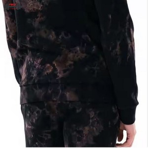 Diseña tu propio logotipo Chándal de lavado ácido de invierno para hombre en color sólido Chándal deportivo de lana de algodón 100% completamente personalizado - Product Image 6