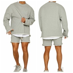 <b>Mens</b> Cotton <b>Short</b> Sets Sport Training Suits Top With <b>Shorts</b> <b>Patches</b> Streetwears Gym Fitness Kits Ruched Male Tracksuits - Product Image 1