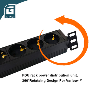 Gcabling - <span class=keywords><strong>Regleta</strong></span> <span class=keywords><strong>de</strong></span> Alimentación Universal para Rack <span class=keywords><strong>de</strong></span> <span class=keywords><strong>Red</strong></span> con 8 Puertos Industriales para Computadora, Estándar Francés, Alemán y Americano C13 C19 - Product Image 2