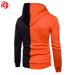 Automne hiver hommes Style décontracté Street Wear vente chaude sweats à capuche zippés avec manches longues et fermeture éclair teint uni - Product Image 4