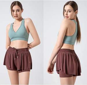 Pantalones cortos de alta calidad con logotipo personalizado para gimnasio, pantalones cortos informales para entrenamiento, Fitness, Yoga, pantalones cortos para correr en blanco para mujer - Product Image 3