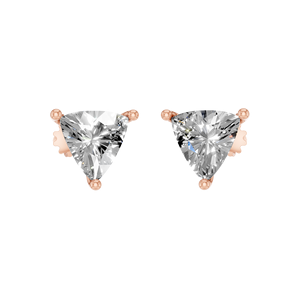 Pendiente Solitario de Oro Sólido de 14K con Diamante Cultivado en Laboratorio, Corte Trillón, Certificado IGI, Diseño Fino, Brillante y Moderno - Product Image 2