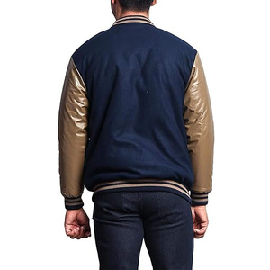 Chaqueta universitaria de manga de cuero para hombre y mujer hecha a medida, logotipos de béisbol bordados, tela térmica transpirable, con capucha de invierno - Product Image 2