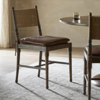 Chaise de salle à manger en bois massif au design Wabi-Sabi en noyer antique avec dossier pour meubles de maison et de cuisine