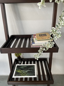 Minimalist 3-Tier Free Standing Bamboo <b>Ladder</b> <b>Shelf</b> for Home Office Book <b>Shelves</b> Plant Stand Display Living Room Apartment Hotel - Product Image 5