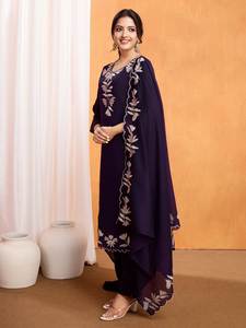 Traje de seda Vichitra pura de tendencia Bollywood con bordado de secuencia Dupatta diseñador Ropa Étnica para fiesta oferta barata a granel - Product Image 4