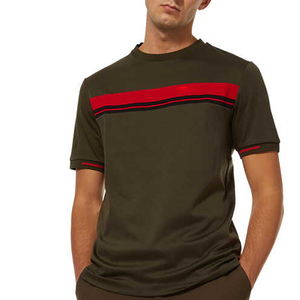 Vente en gros T-shirt homme 100% coton de haute qualité, col rond respirant avec motif solide de style Hip Hop et technique de teinture unie - Product Image 2
