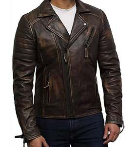 แจ็กเก็ตนักมายปรับแต่งได้สำหรับนักขี่มอเตอร์ไซค์ฤดูหนาวทำมือหนังวัว - Product Image 1